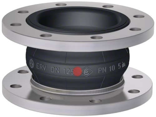 Elaflex Rubber expansion joint Red spot type ERP DN125, L=130 mm flanges DIN PN16 galvanized steel