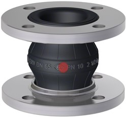Elaflex Gummikompensatoren Rotpunkt Typ ERP DN65, L=130 mm Flansche DIN PN16 Stahl verzinkt