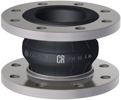 Elaflex Rubber expansion joint type ERV-CR DN100, L=130 mm flanges DIN PN16 galvanized steel