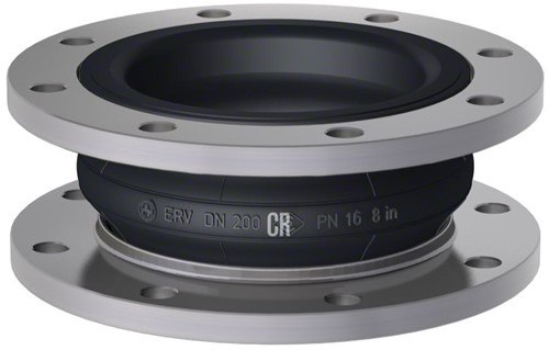 Elaflex Rubber compensator type ERV-CR DN200, L=130 mm flenzen DIN PN10 verzinkt staal