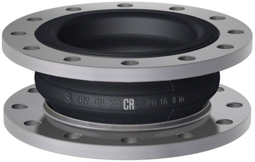 Elaflex Rubber compensator type ERV-CR DN200, L=130 mm flenzen DIN PN16 verzinkt staal