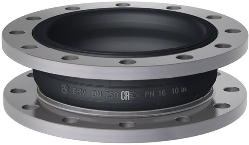 Elaflex Rubber compensator type ERV-CR DN250, L=130 mm flenzen DIN PN16 verzinkt staal