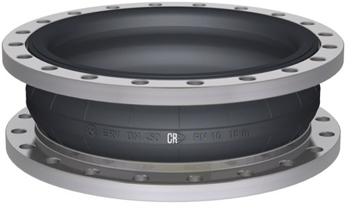 Elaflex Rubber compensator type ERV-CR DN450, L=200 mm flenzen DIN PN10 verzinkt staal
