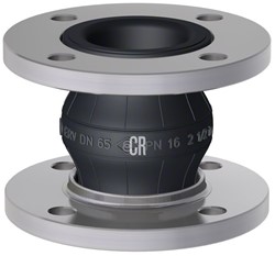 Elaflex Gummikompensatoren Typ ERV-CR DN65, L=130 mm Flansche DIN PN16 Stahl verzinkt