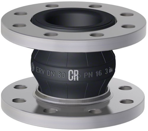 Elaflex Gummikompensatoren Typ ERV-CR DN80, L=130 mm Flansche DIN PN16 Stahl verzinkt