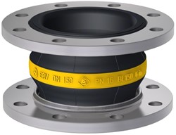 Elaflex Gummikompensatoren Gelbring Typ ERV-G DN150, L=150 mm Flansche DIN PN16 Stahl verzinkt