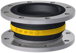 Elaflex Gummikompensatoren Gelbring Typ ERV-G DN200, L=150 mm Flansche DIN PN10 Stahl verzinkt