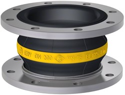 Elaflex Gummikompensatoren Gelbring Typ ERV-G DN200, L=175 mm Flansche DIN PN10 Stahl verzinkt