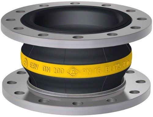 Elaflex Gummikompensatoren Gelbring Typ ERV-G DN200, L=175 mm Flansche DIN PN16 Stahl verzinkt