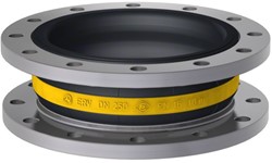 Elaflex Rubber expansion joint Yellow band type ERV-G DN250, L=130 mm flanges DIN PN10 galvanized steel