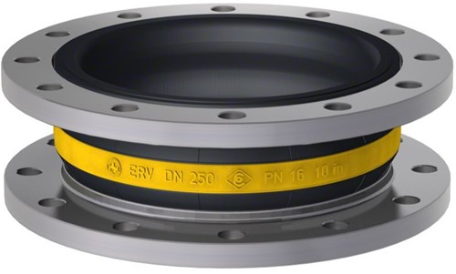 Elaflex Rubber expansion joint Yellow band type ERV-G DN250, L=130 mm flanges DIN PN10 galvanized steel