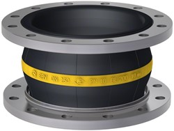 Elaflex Rubber expansion joint Yellow band type ERV-G DN250, L=200 mm flanges DIN PN10 galvanized steel
