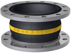 Elaflex Gummikompensatoren Gelbring Typ ERV-G DN250, L=200 mm Flansche DIN PN16 Stahl verzinkt