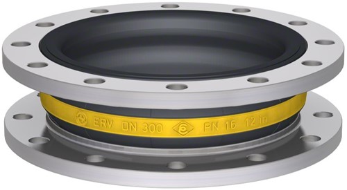 Elaflex Rubber compensator Geelring type ERV-G DN300, L=130 mm flenzen DIN PN16 verzinkt staal