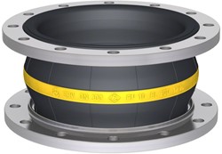 Elaflex Gummikompensatoren Gelbring Typ ERV-G DN300, L=200 mm Flansche DIN PN10 Stahl verzinkt