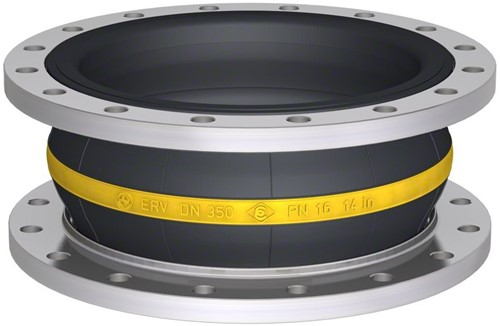 Elaflex Rubber expansion joint Yellow band type ERV-G DN350, L=200 mm flanges DIN PN10 galvanized steel