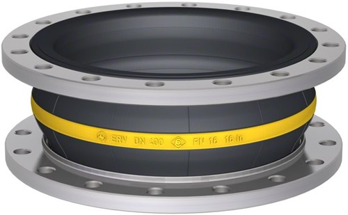Elaflex Rubber expansion joint Yellow band type ERV-G DN400, L=200 mm flanges DIN PN10 galvanized steel