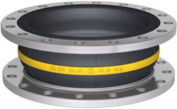 Elaflex Rubber expansion joint Yellow band type ERV-G DN400, L=200 mm flanges DIN PN16 galvanized steel