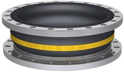 Elaflex Gummikompensatoren Gelbring Typ ERV-G DN450, L=200 mm Flansche DIN PN10 Stahl verzinkt