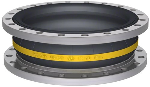 Elaflex Rubber expansion joint Yellow band type ERV-G DN450, L=200 mm flanges DIN PN10 galvanized steel