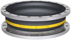 Elaflex Rubber expansion joint Yellow band type ERV-G DN500, L=200 mm flanges DIN PN10 galvanized steel
