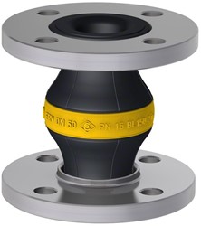 Elaflex Gummikompensatoren Gelbring Typ ERV-G DN50, L=150 mm Flansche DIN PN16 Stahl verzinkt