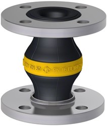 Elaflex Gummikompensatoren Gelbring Typ ERV-G DN50, L=160 mm Flansche DIN PN16 Stahl verzinkt