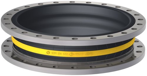 Elaflex Rubber compensator Geelring type ERV-G DN800, L=250 mm flenzen DIN PN10 verzinkt staal