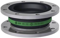 Elaflex Rubber compensator Groen band type ERV-GR DN200, L=130 mm flenzen DIN PN10 verzinkt staal