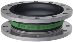 Elaflex Rubber expansion Green band type ERV-GR DN250, L=130 mm flanges DIN PN16 galvanized steel