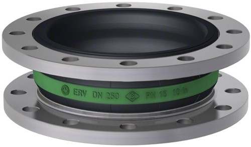 Elaflex Gummikompensatoren Grünring Typ ERV-GR DN250, L=130 mm Flansche DIN PN16 Stahl verzinkt