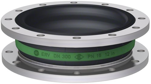 Elaflex Gummikompensatoren Grünring Typ ERV-GR DN300, L=130 mm Flansche DIN PN10 Stahl verzinkt