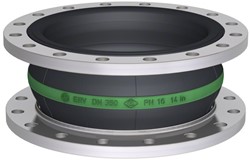 Elaflex Rubber expansion Green band type ERV-GR DN350, L=200 mm flanges DIN PN16 galvanized steel