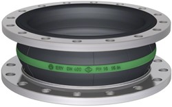 Elaflex Rubber expansion Green band type ERV-GR DN400, L=200 mm flanges DIN PN16 galvanized steel
