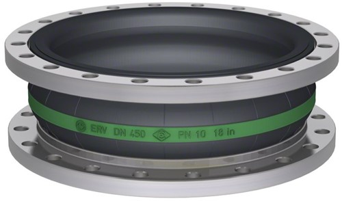 Elaflex Rubber expansion Green band type ERV-GR DN450, L=200 mm flanges DIN PN10 galvanized steel