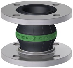Elaflex Gummikompensatoren Grünring Typ ERV-GR DN65, L=130 mm Flansche DIN PN16 Stahl verzinkt
