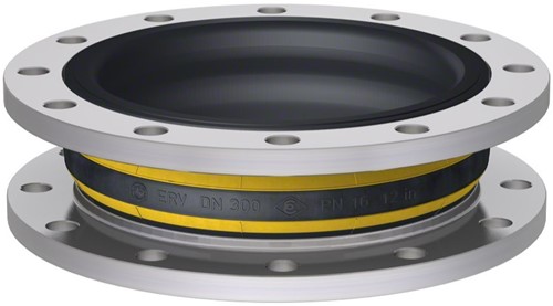 Elaflex Gummikompensatoren Gelbstahl Typ ERV-GS DN300, L=130 mm Flansche DIN PN16 Stahl verzinkt