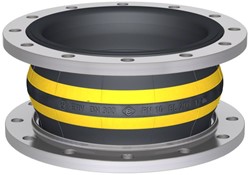 Elaflex Rubber expansion joint Yellow steel type ERV-GS DN300, L=200 mm flanges DIN PN10 galvanized steel