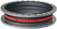 Elaflex Rubber compensator roodring type ERV-R DN1000, L=300 mm flenzen DIN PN10 RVS 316 Ti