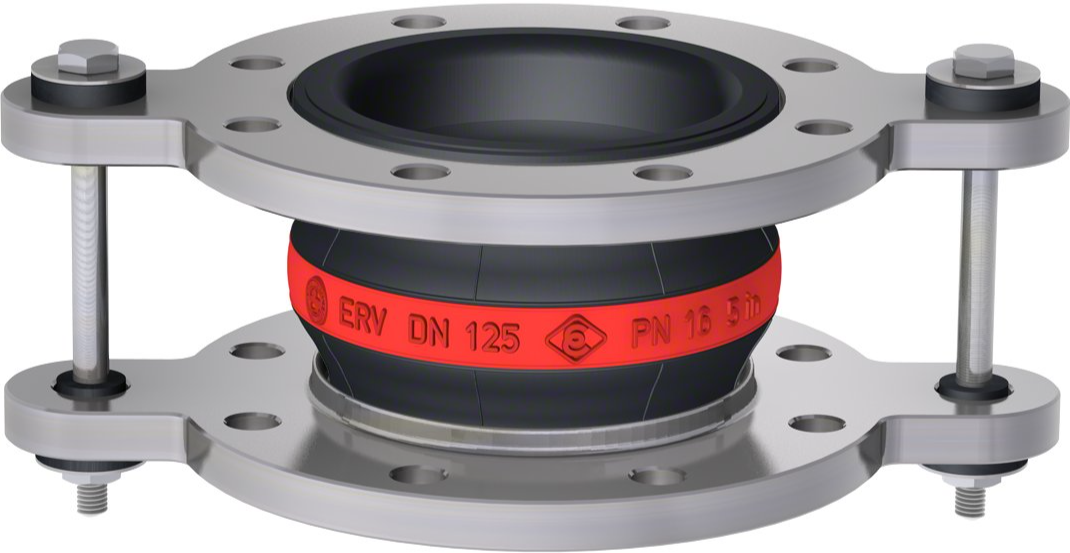 Elaflex EPDM expansion joint red band type ERVR ZS with tie rods DN150