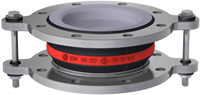 Elaflex EPDM kompensatoren Rotring Typ ERV-R ZS mit Zugstangen und PTFE -Auskleidung DN200, L=130 mm Flansche DIN PN10 RVS 316 Ti