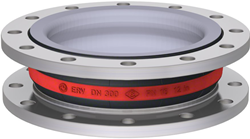 Elaflex Rubber compensator roodring type ERV-R met PTFE lining DN300, L=130 mm flenzen DIN PN10 Verzinkt staal