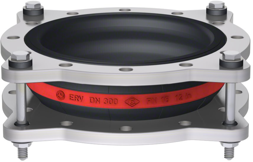 Elaflex Rubber expansion joint red band type ERVR ZS with tie rods