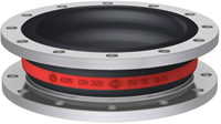 Elaflex Rubber expansion joint red band type ERV-R VSD with vacuum support spiral DN300, L=130 mm flanges DIN PN10 galvanized steel