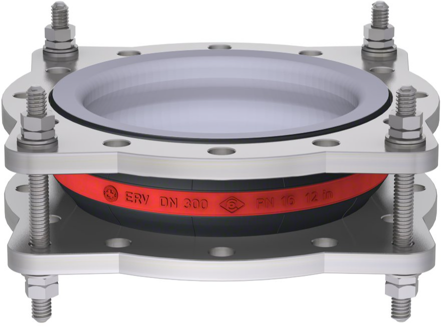 Elaflex Rubber expansion joint Red band type ERVR ZS with tie rods and