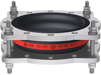 Elaflex Rubber compensator roodring type ERV-R ZS met trekstangen DN300, L=200 mm flenzen DIN PN16 Verzinkt staal