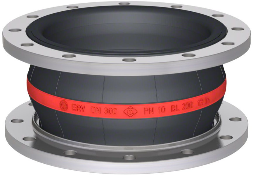 Elaflex Rubber expansion joint red band type ERVR DN300, L=200 mm