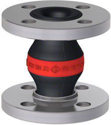 Elaflex EPDM expansion joint red band type ERV-R DN32, L=130 mm flanges DIN PN16 galvanized steel
