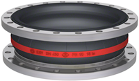 Elaflex Gummikompensatoren Rotring Typ ERV-R DN450, L=200 mm Flansche DIN PN10 RVS 316 Ti