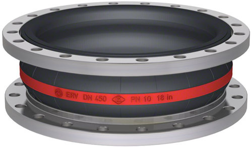 Elaflex Gummikompensatoren Rotring Typ ERV-R DN450, L=200 mm Flansche DIN PN10 RVS 316 Ti